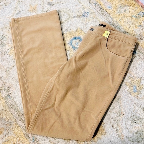 🔥VTG Theory, Soft Suede-Feel Boot Cut Trousers in Camel, EUC,Size 8 - Picture 3 of 15